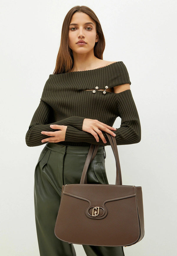 Borsa Shopping ecosostenibile tripla zip Nero LIU.JO- Francavilla Moda